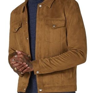 Topman brown faux suede jacket